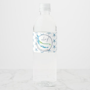 Custom Water Bottle Labels Blue Whale