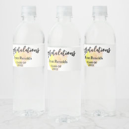 Custom Water Bottle Labels, Graduation Party Water Bottle Label