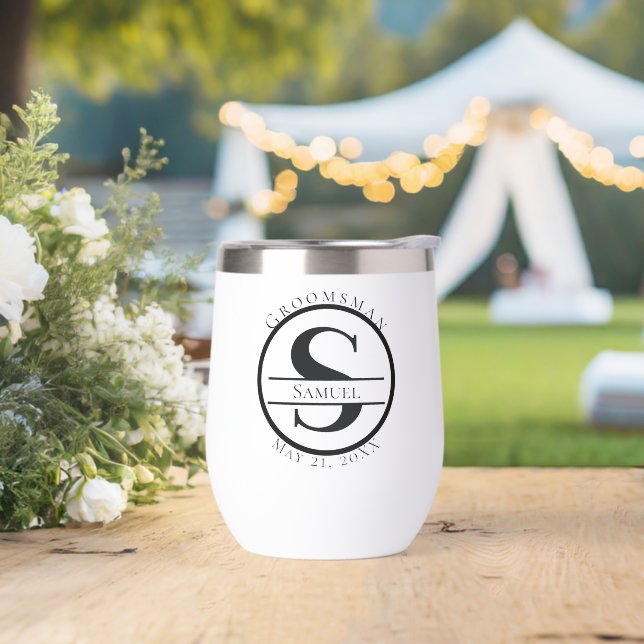 Custom Water Bottle Style: Stemless Wine Tumbler, (Wedding)