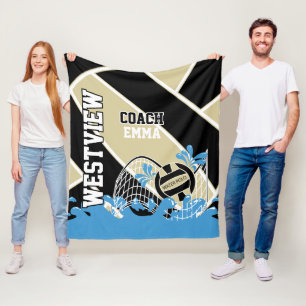 Custom - Water Polo 🤽‍♀️ in Gold, Black and White Fleece Blanket