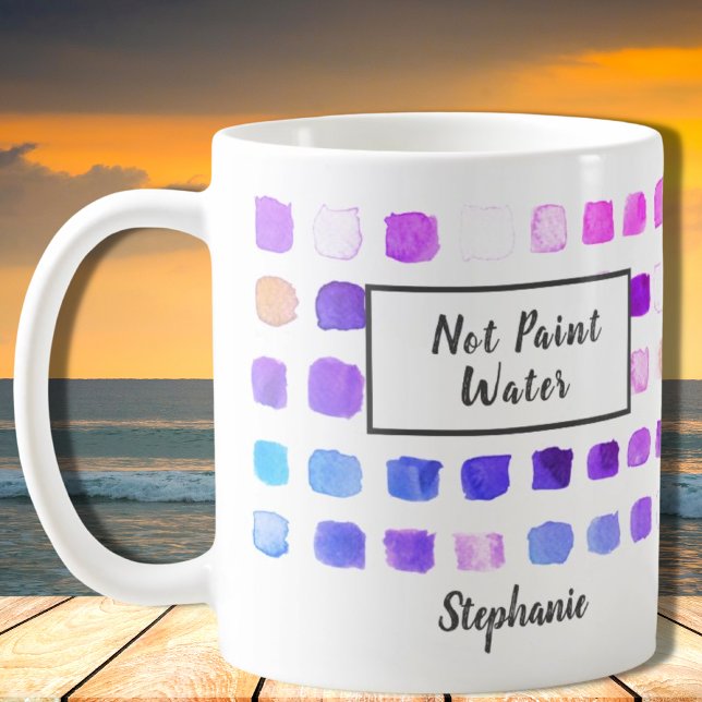 Custom Watercolor Artist Purple Not Paint Water  Coffee Mug (Creator Uploaded)