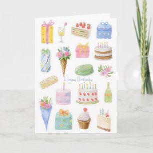 Custom Watercolor Birthday Card