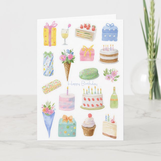 Custom Watercolor Birthday Card (Front)
