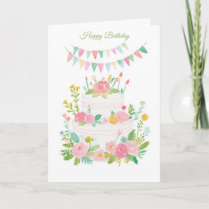 Custom Watercolor Birthday Card