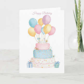 Custom Watercolor Birthday Card