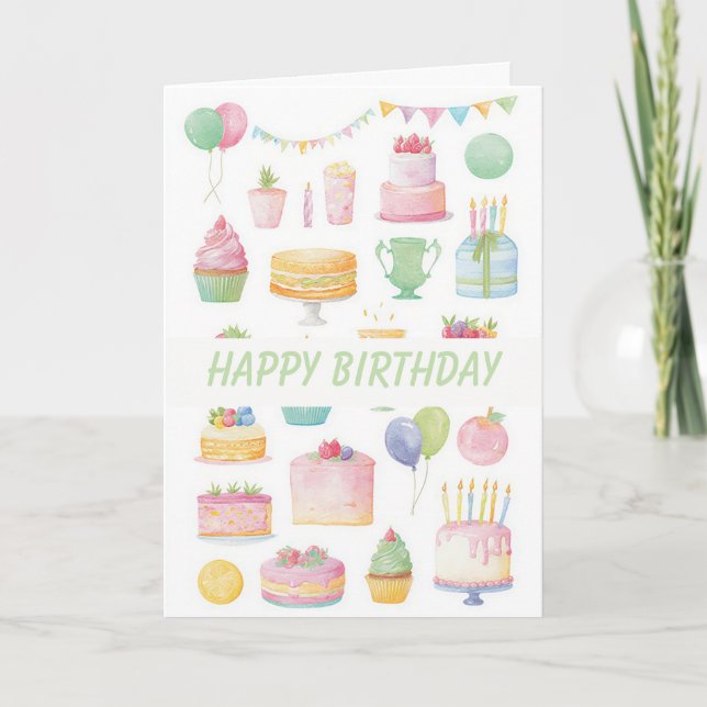 Custom Watercolor Birthday Card (Front)