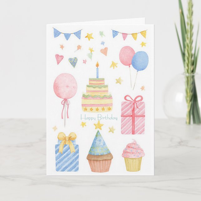 Custom Watercolor Birthday Card (Front)
