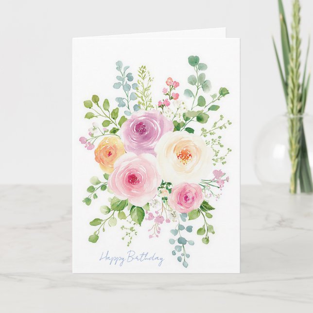 Custom Watercolor Birthday Card (Front)
