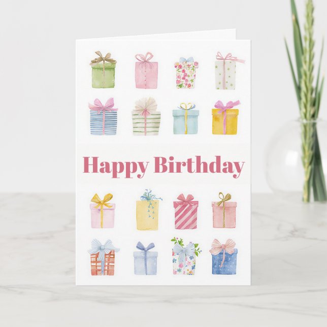 Custom Watercolor Birthday Card (Front)