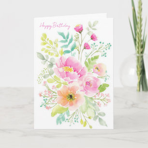 Custom Watercolor Birthday Card