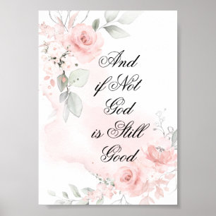 custom Watercolor Blush Pink Wild Rose Poster