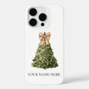 Custom Watercolor Christmas Tree Case for iPhone