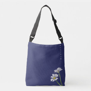 Custom Watercolor Daisy Floral Boho Christmas Gift Crossbody Bag