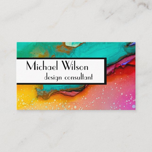 custom watercolor design business cards template (Front)