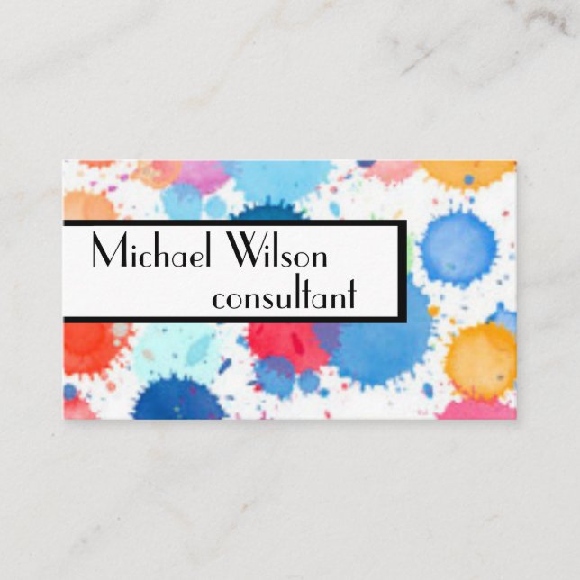 custom watercolor design business cards template (Front)
