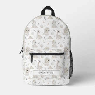 Custom Watercolor Dinosaur Pattern Kids Backpack