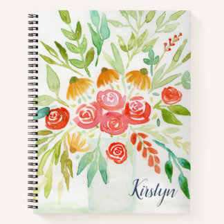 Custom Watercolor floral Notebook