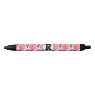 Custom Watercolor floral pattern Black Ink Pen