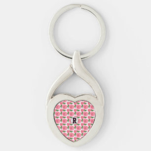 Custom Watercolor floral pattern Key Ring