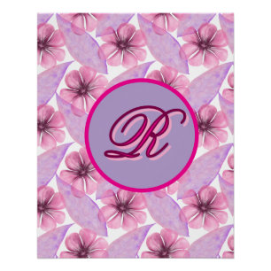 Custom Watercolor floral pattern Poster