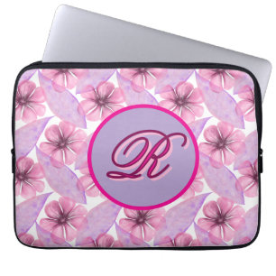Custom Watercolor floral pattern Poster Laptop Sleeve