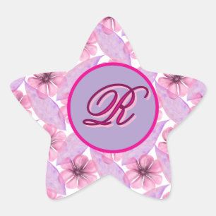 Custom Watercolor floral pattern Poster Star Sticker