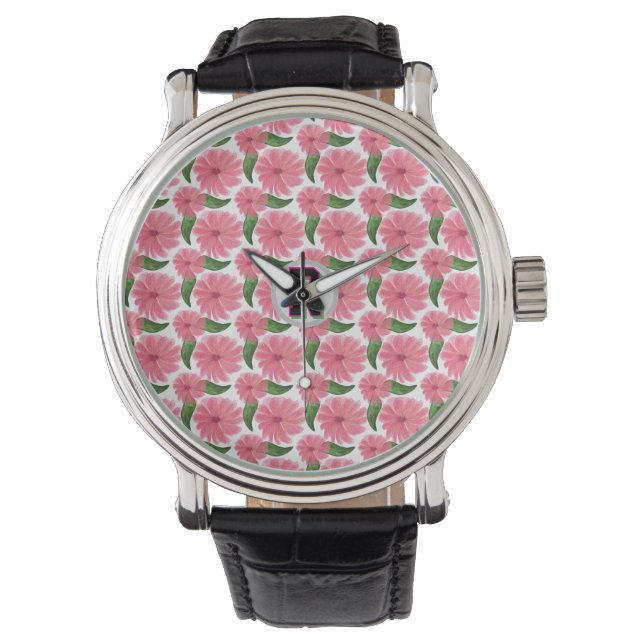 Custom Watercolor floral pattern  Watch (Front)