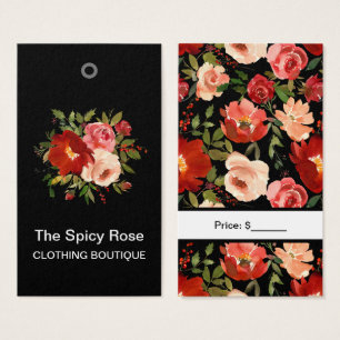 Custom Watercolor Floral Roses Price Tags 