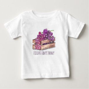 Custom Watercolor Grapes Fruit Pun Aesthetic T-Shi Baby T-Shirt