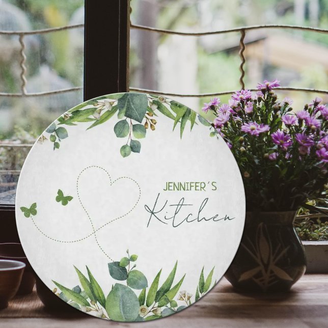 Custom Watercolor Leaves, Kitchen   Cutting Board (Creator Uploaded)