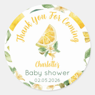 Custom Watercolor Lemon Blossom Baby Shower Labels