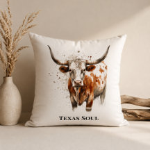 Custom Watercolor Longhorn Western Ranch Art