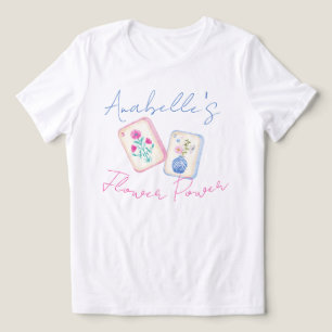 Custom Watercolor Mahjong Flower Power Tile Tri-Blend Shirt