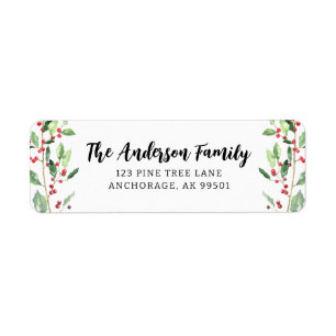 Custom Watercolor Mistletoe Family Name