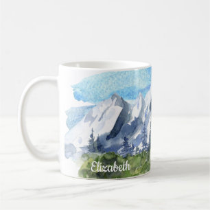 Custom Watercolor Mountain  Coffee Mug