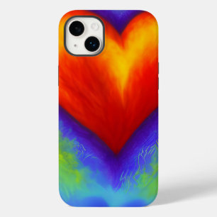 Custom Watercolor Rainbow Heart Design iPhone Case