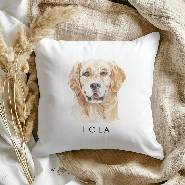 Custom Watercolor Retriever Dog Lover Cushion (Creator Uploaded)
