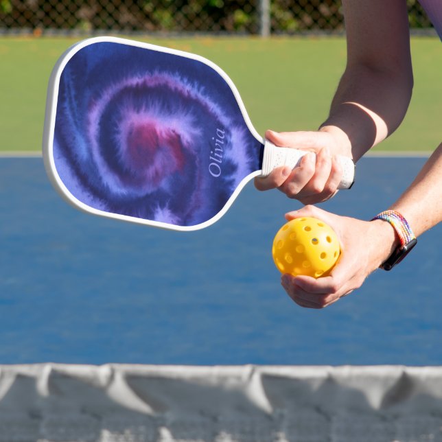 Custom watercolor Tie And Dye Blue Pickleball Paddle (Insitu)