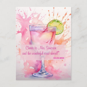 Custom Watercolor Toast Bachelorette Party Postcard