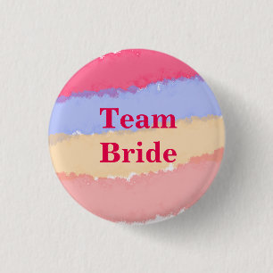 Custom Watercolor Wedding Team Bride Buttons