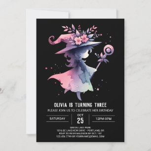 Custom Watercolor Wizard Birthday Invitation