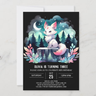 Custom Watercolor Wolf Birthday Invitation