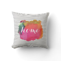 Custom watercolor word art pillow