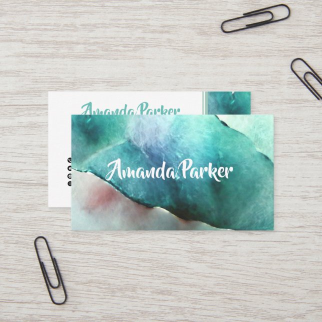 Custom Watercolour QR Code Illustrator Business Card (Front/Back In Situ)