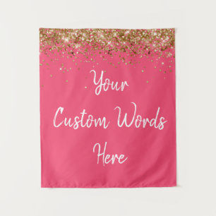 Custom Watermelon Gold Birthday Party Photo Booth Tapestry