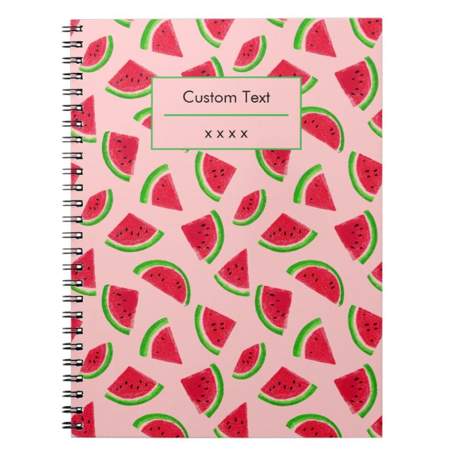 Custom Watermelon Slice Pattern Notebook (Front)