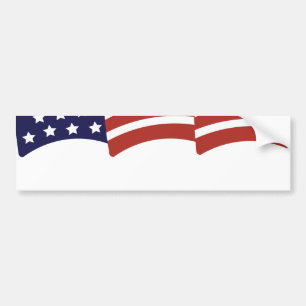 Custom Waving Flag Bumper Sticker Template
