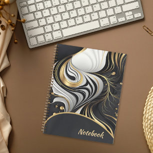 Custom wavy black and gold Notebook