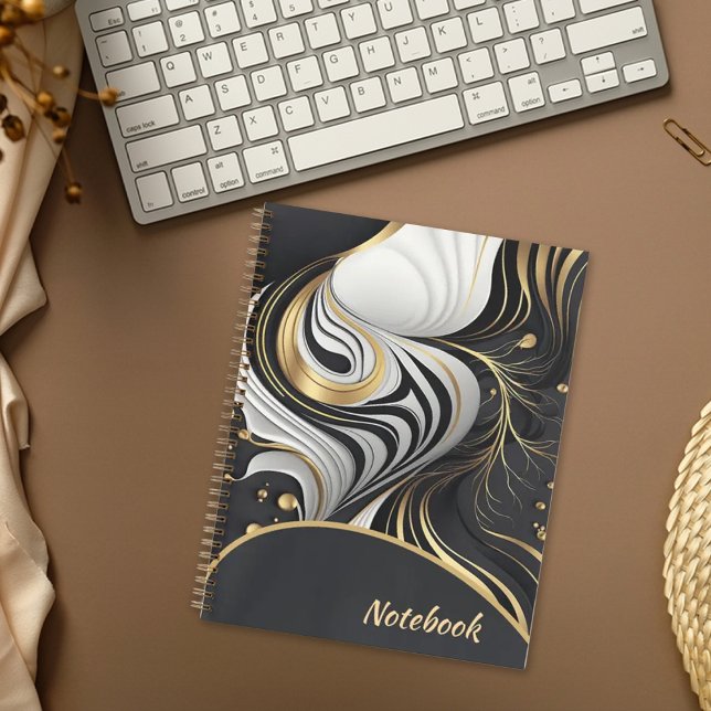Custom wavy black and gold Notebook (Creator Uploaded)