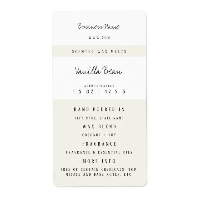 Custom Wax Melt Labels (Front)